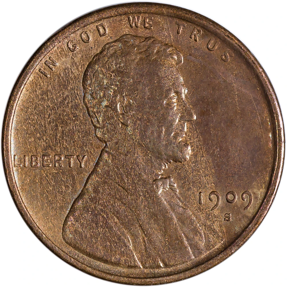 AU-50 Details 1909-S Lincoln Cent