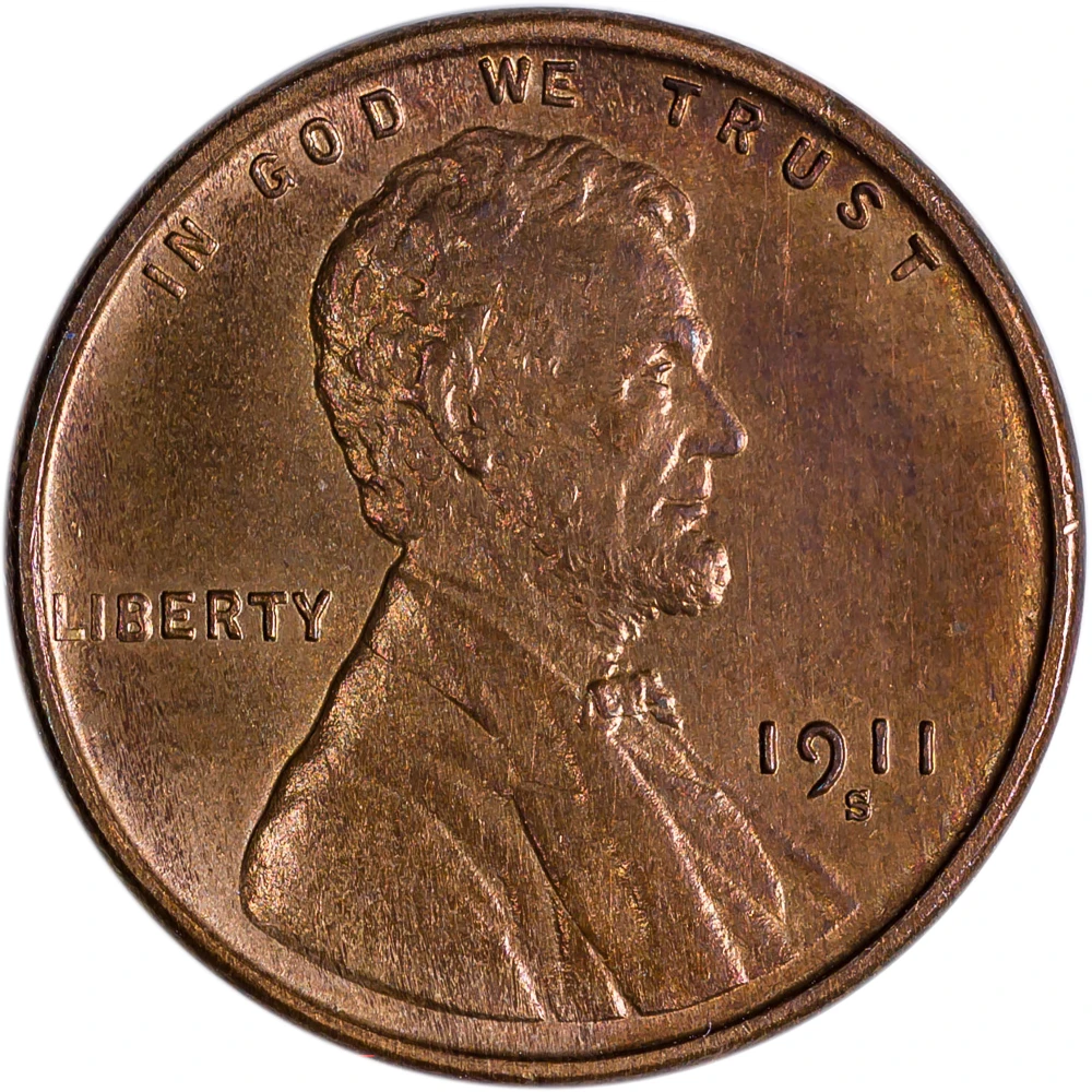 BU-60 RB 1911-S Lincoln Cent