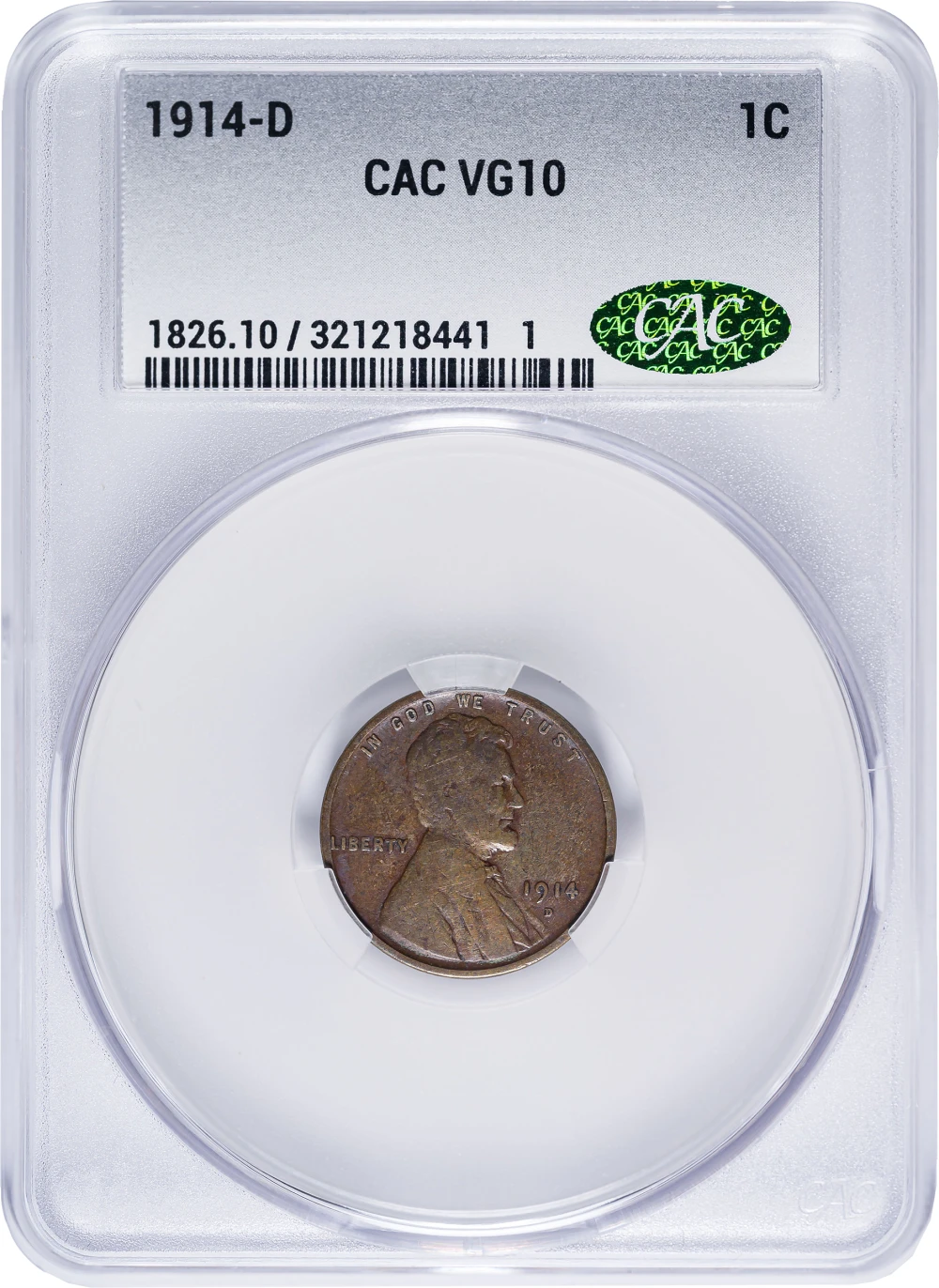CACG VG-10 1914-D Lincoln Cent