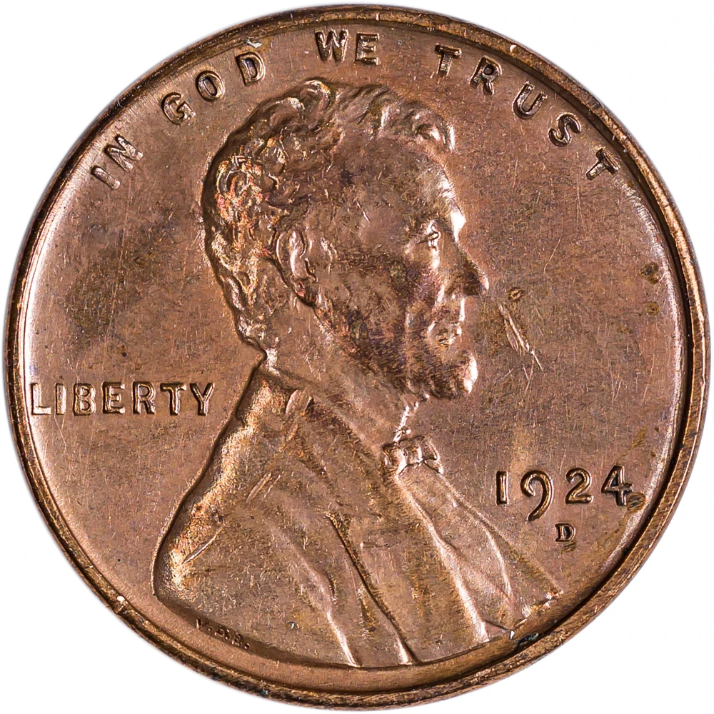 AU Details 1924-D Lincoln Cent