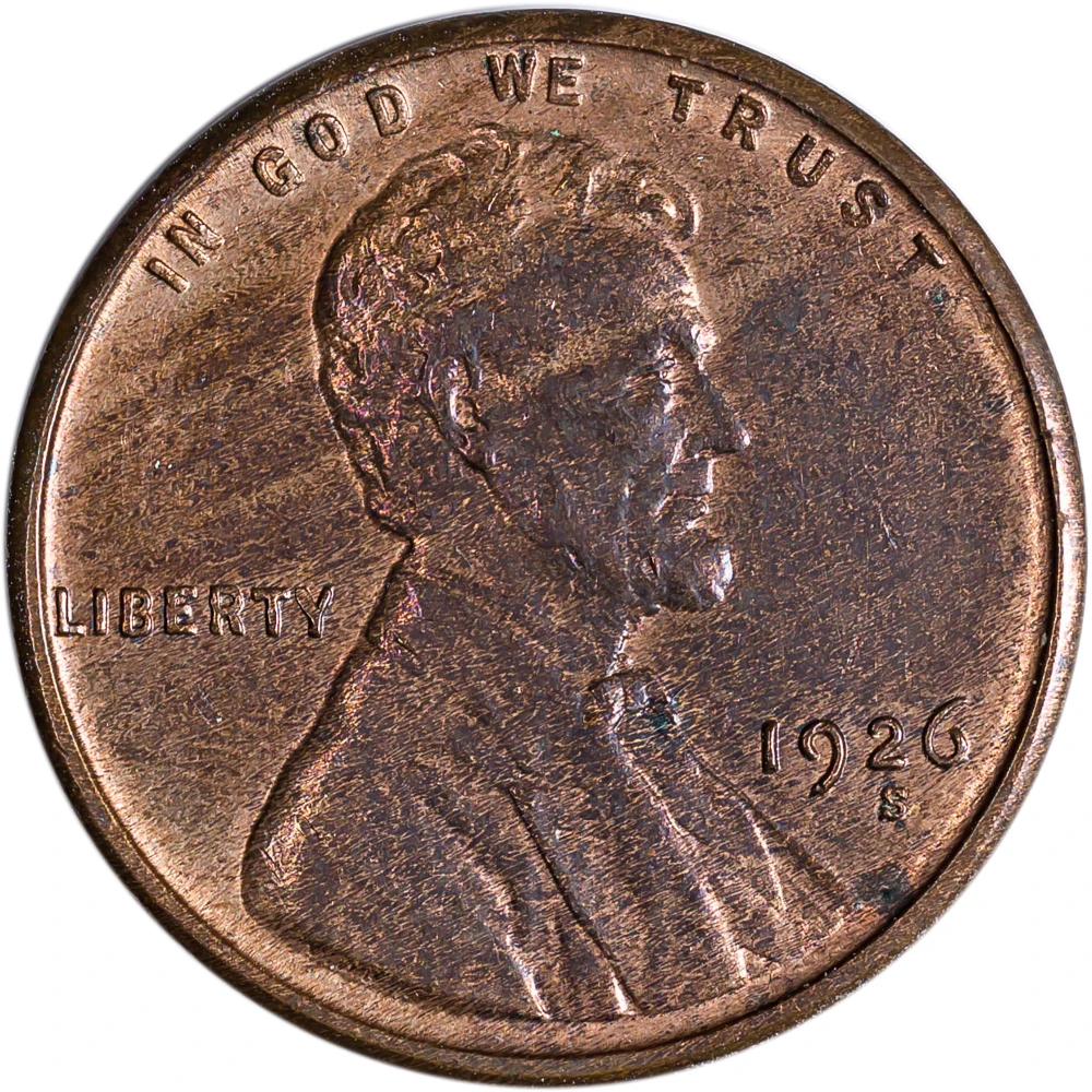 AU-58 1926-S Lincoln Cent