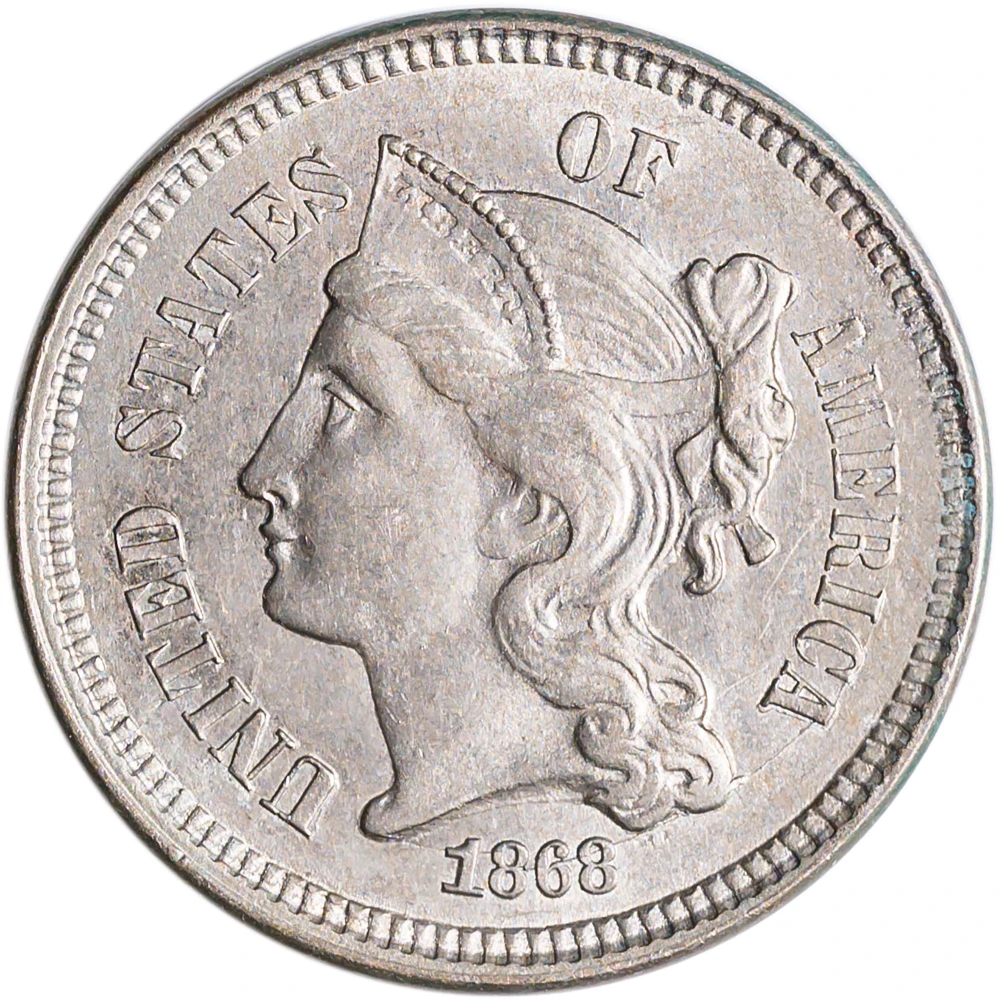 BU-60 1868 Nickel Three-Cents