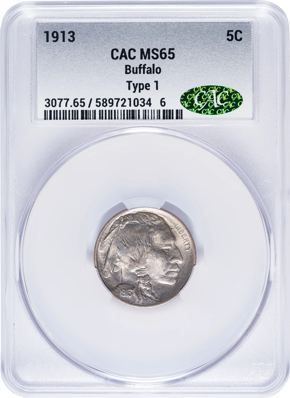 CACG MS-65 1913 Type I Buffalo Nickel