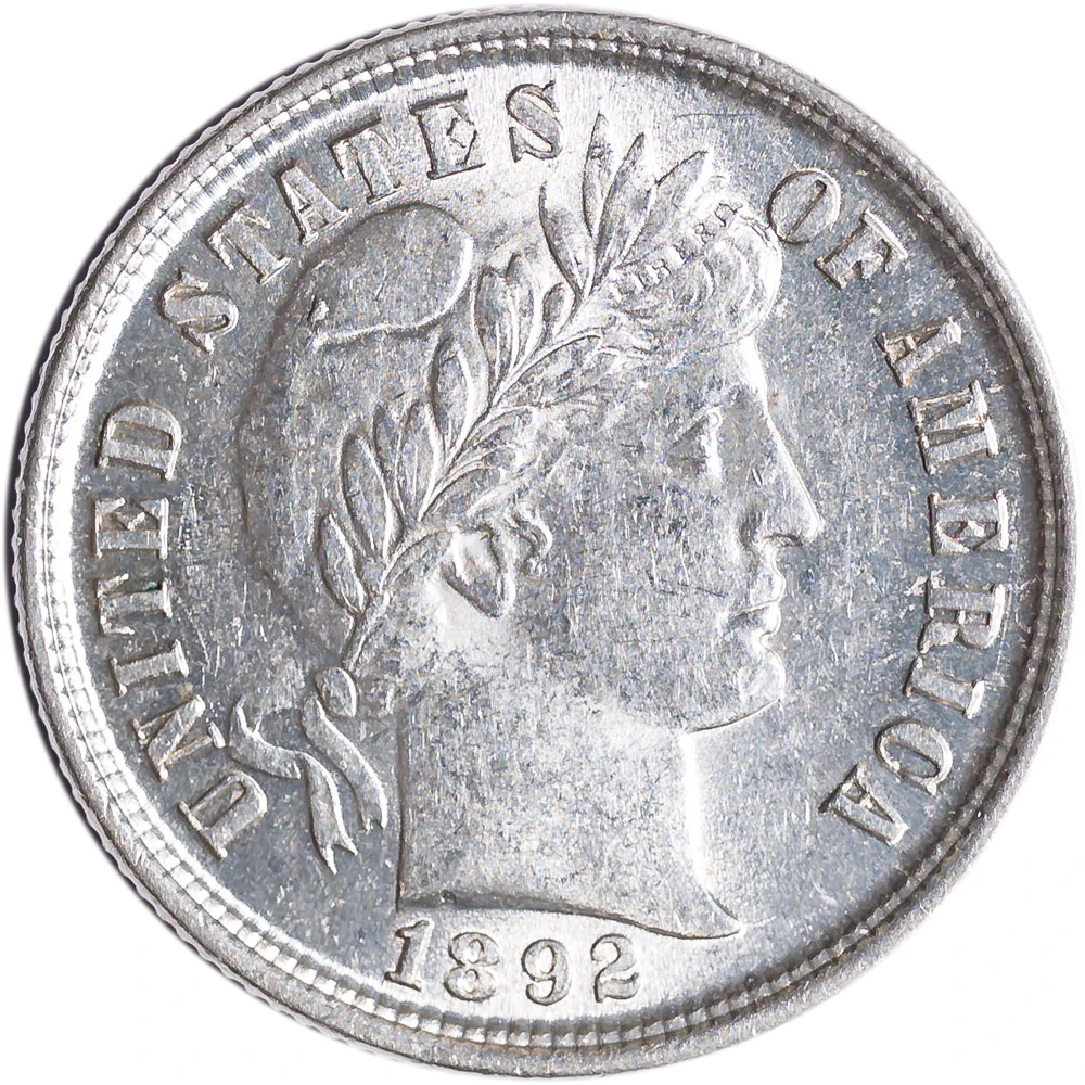 MS-60 1892 Barber Dime