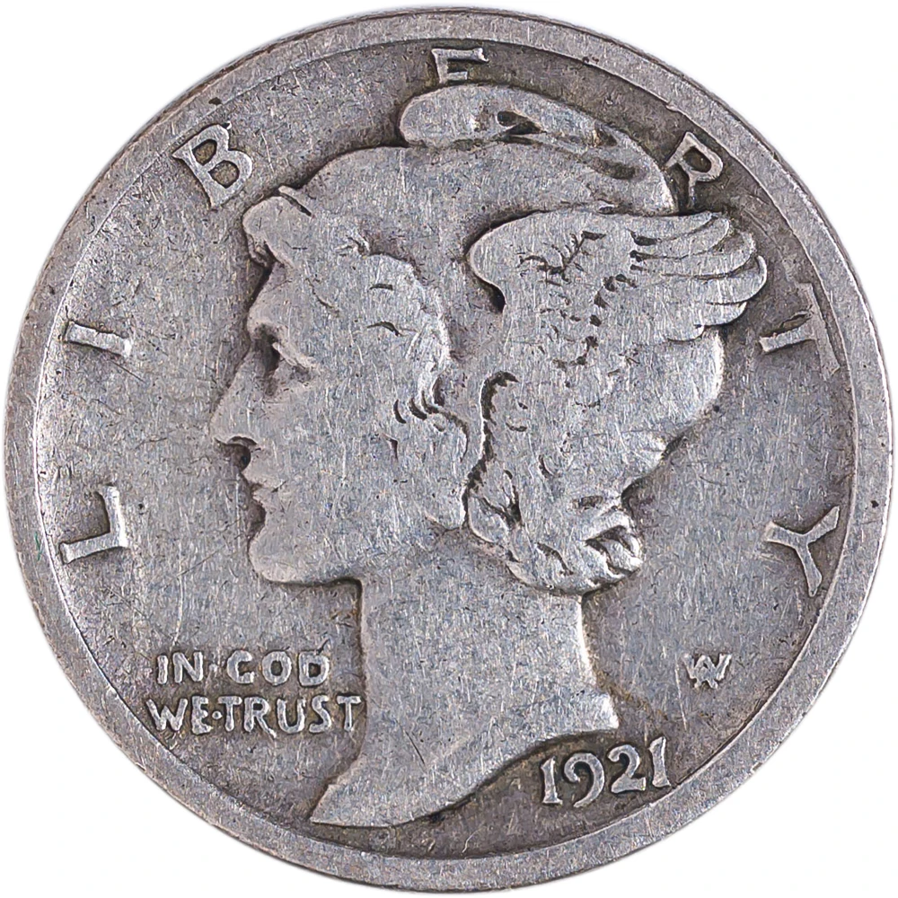 VF-20 1921-D Mercury Dime