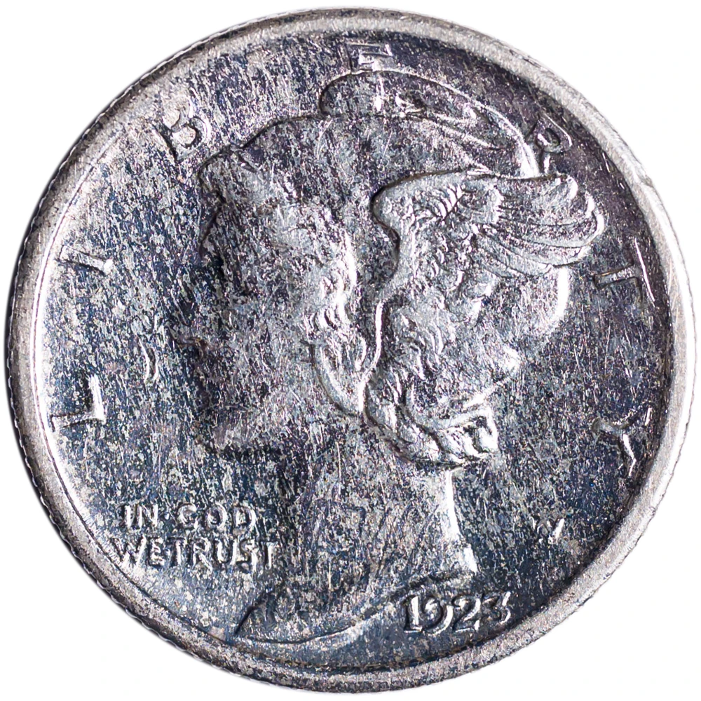 AU-50 1923-S Mercury Dime
