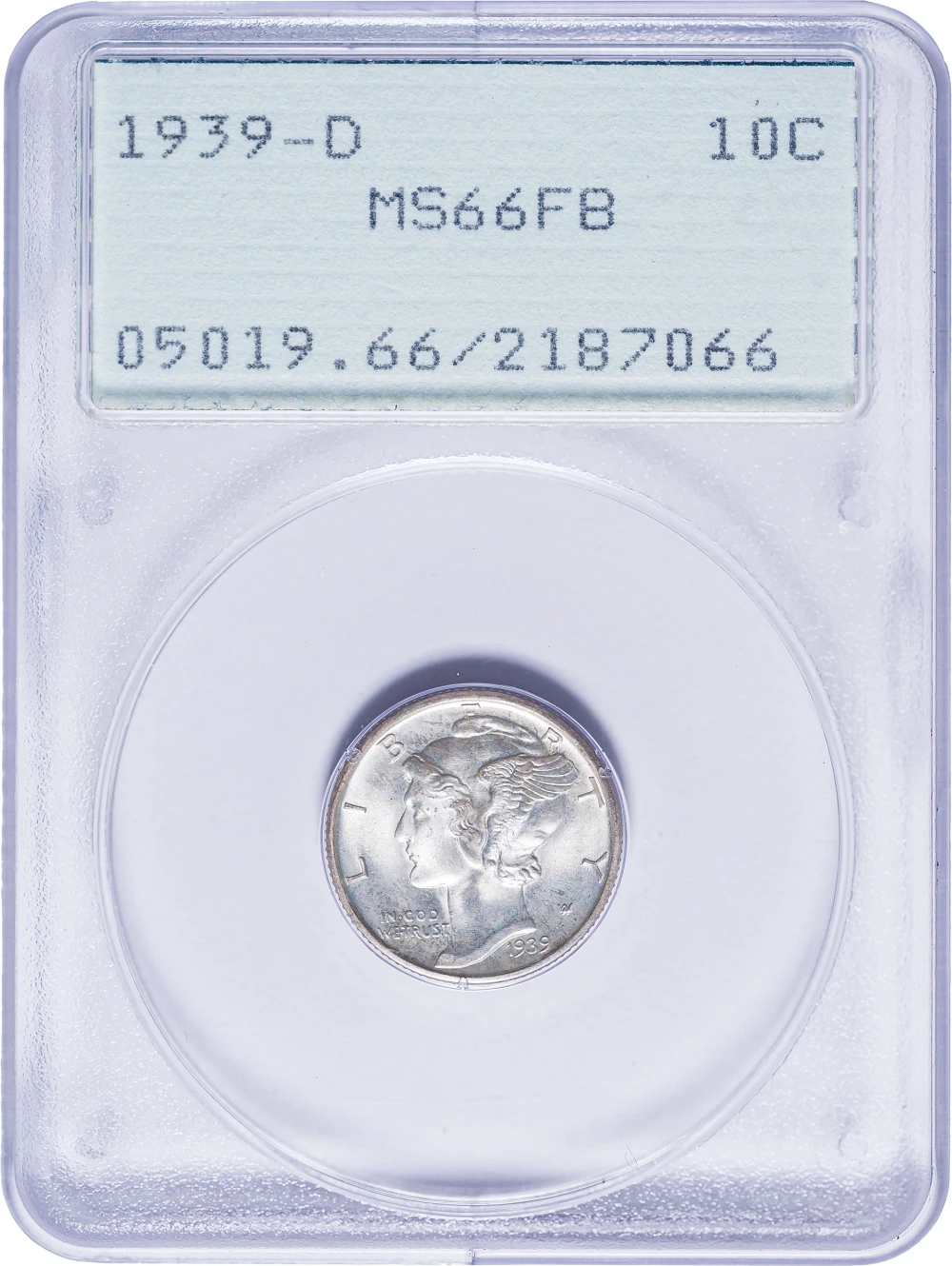 PCGS MS-66 FB 1939-D Mercury Dime