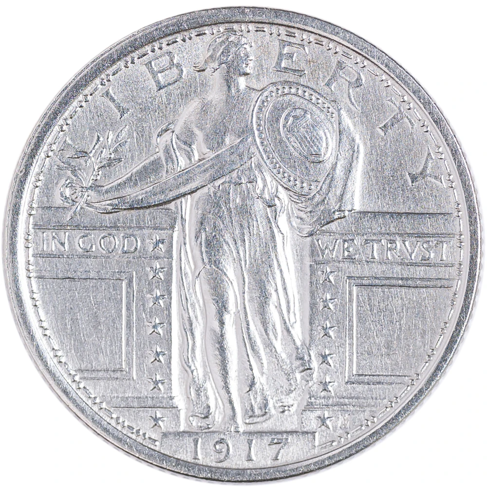 MS-60 1917 FH Type I Standing Liberty Quarter