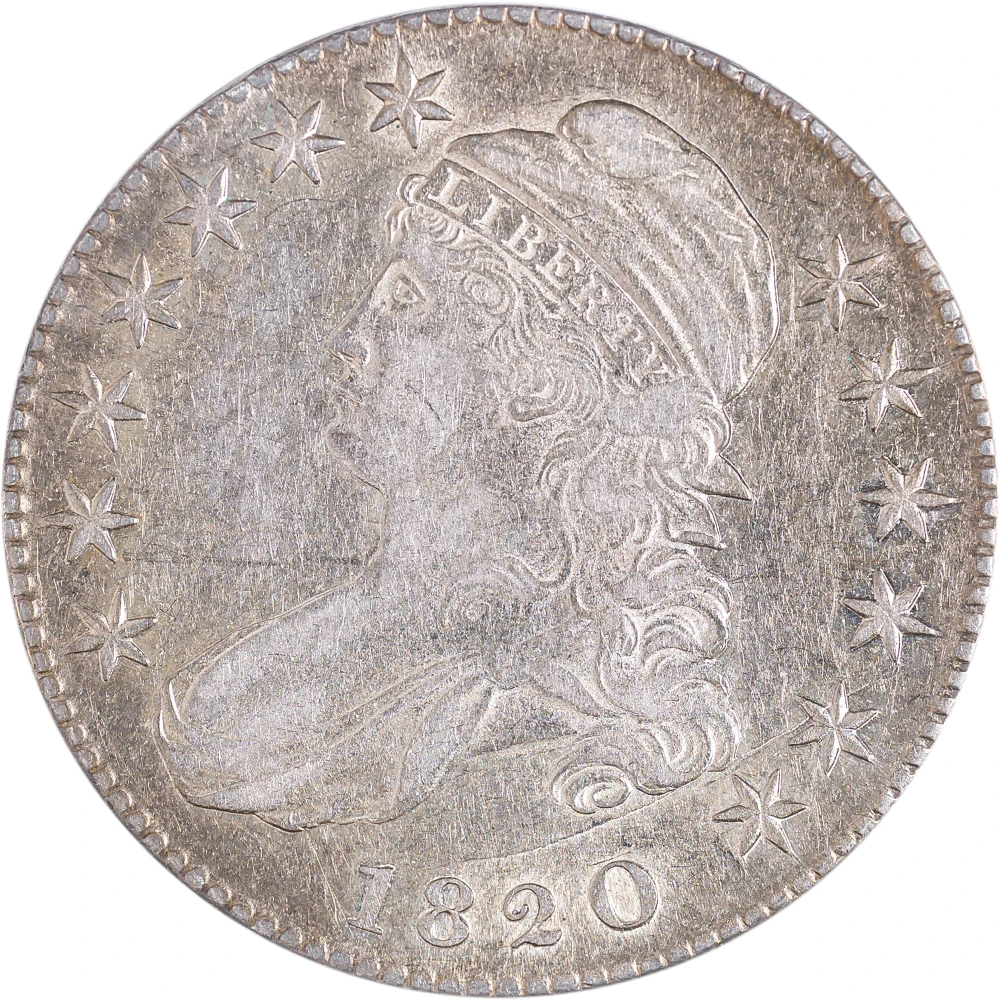 AU-50 1820 Capped Bust Half Dollar