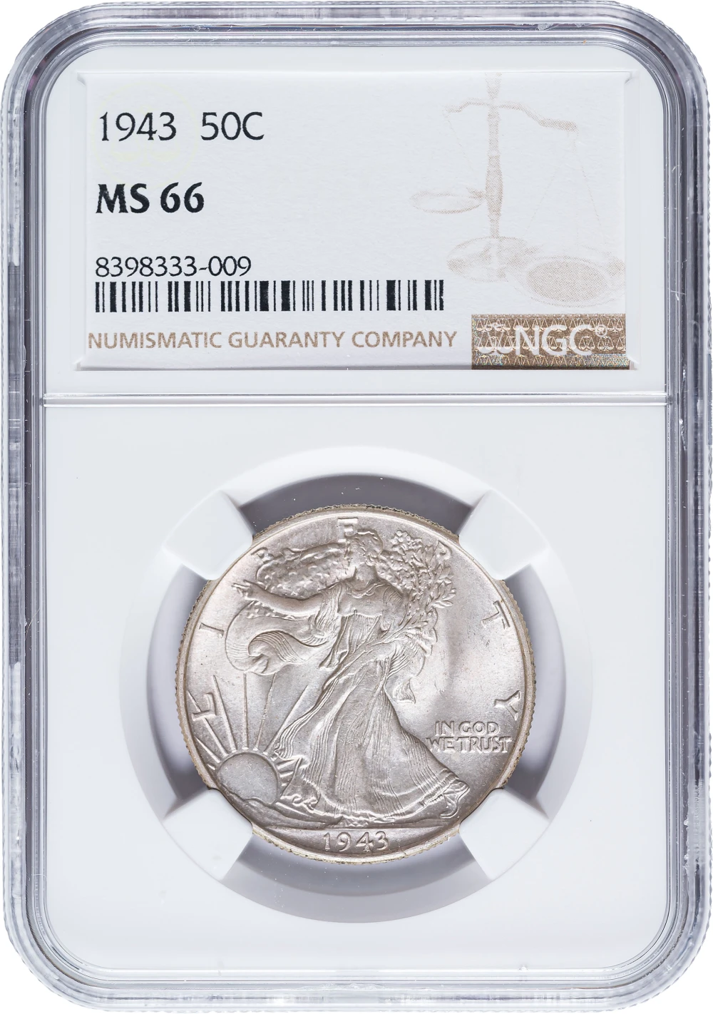 NGC MS-66 1943 Walking Liberty Half Dollar