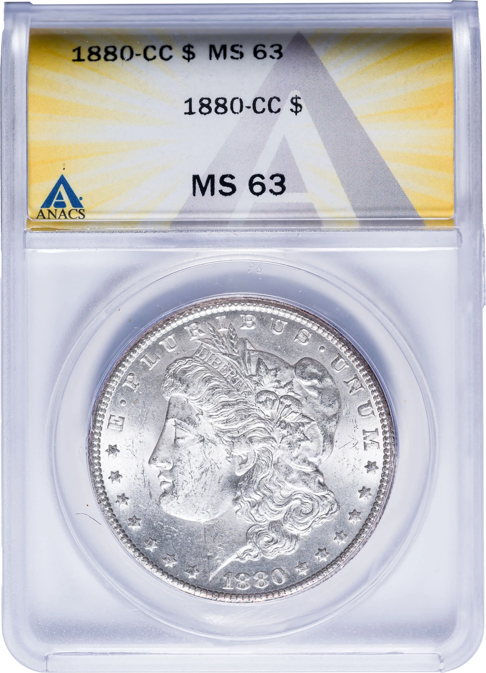 ANACS MS-63 1880-CC Morgan Dollar