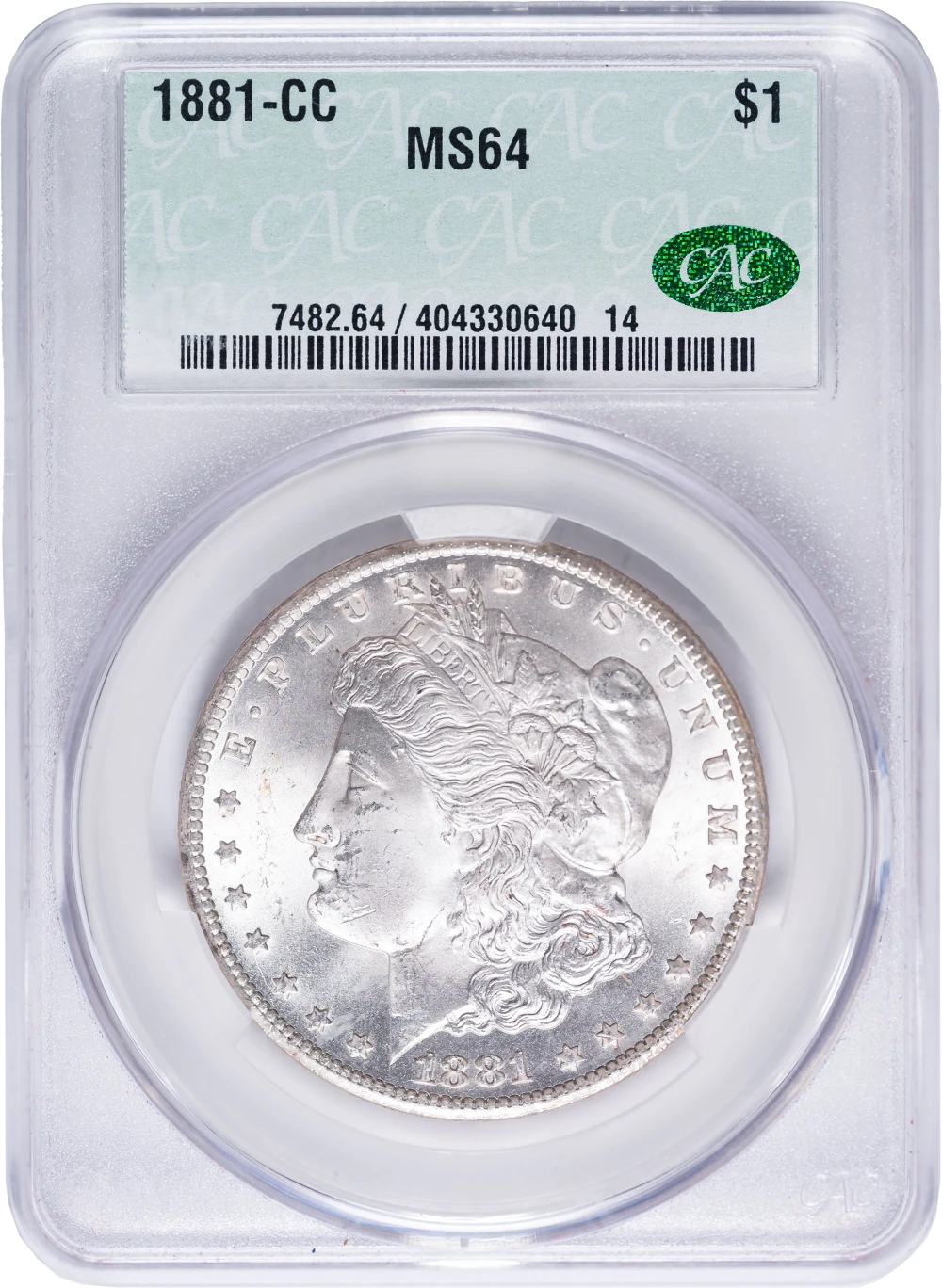 CACG MS-64 1881-CC Morgan Dollar