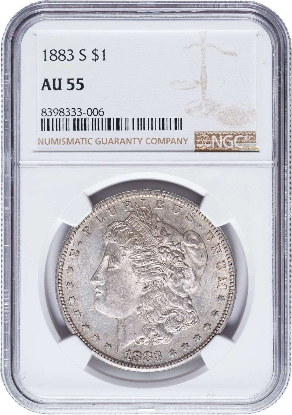 NGC AU-55 1883-S Morgan Dollar