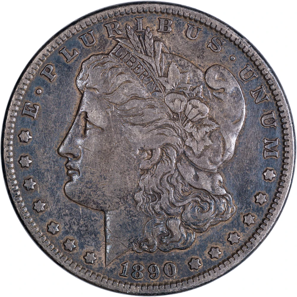 VF-30 or Finer Toned 1890-CC Morgan Dollar