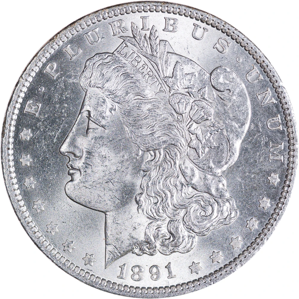 BU-62 1891 Morgan Dollar