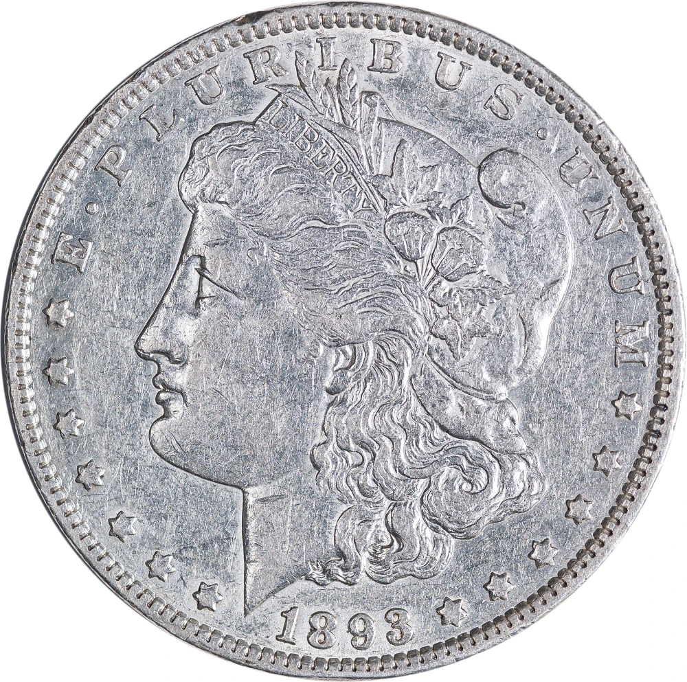 AU-50 1893 Morgan Dollar