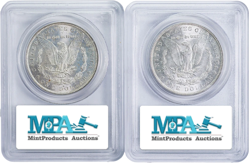 PCGS MS-63 OGH Morgan Dollar Pair 