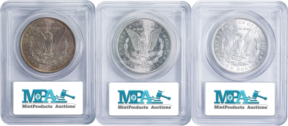 PCGS MS-62 Morgan Dollar Trio