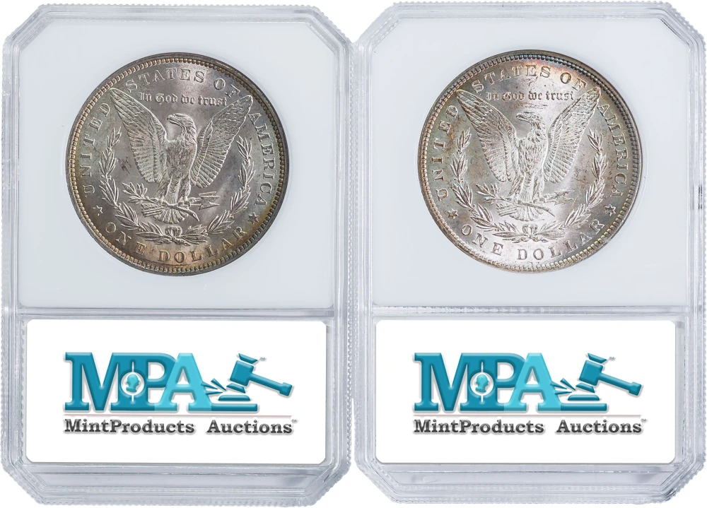 Pair Of PCI Morgan Dollars