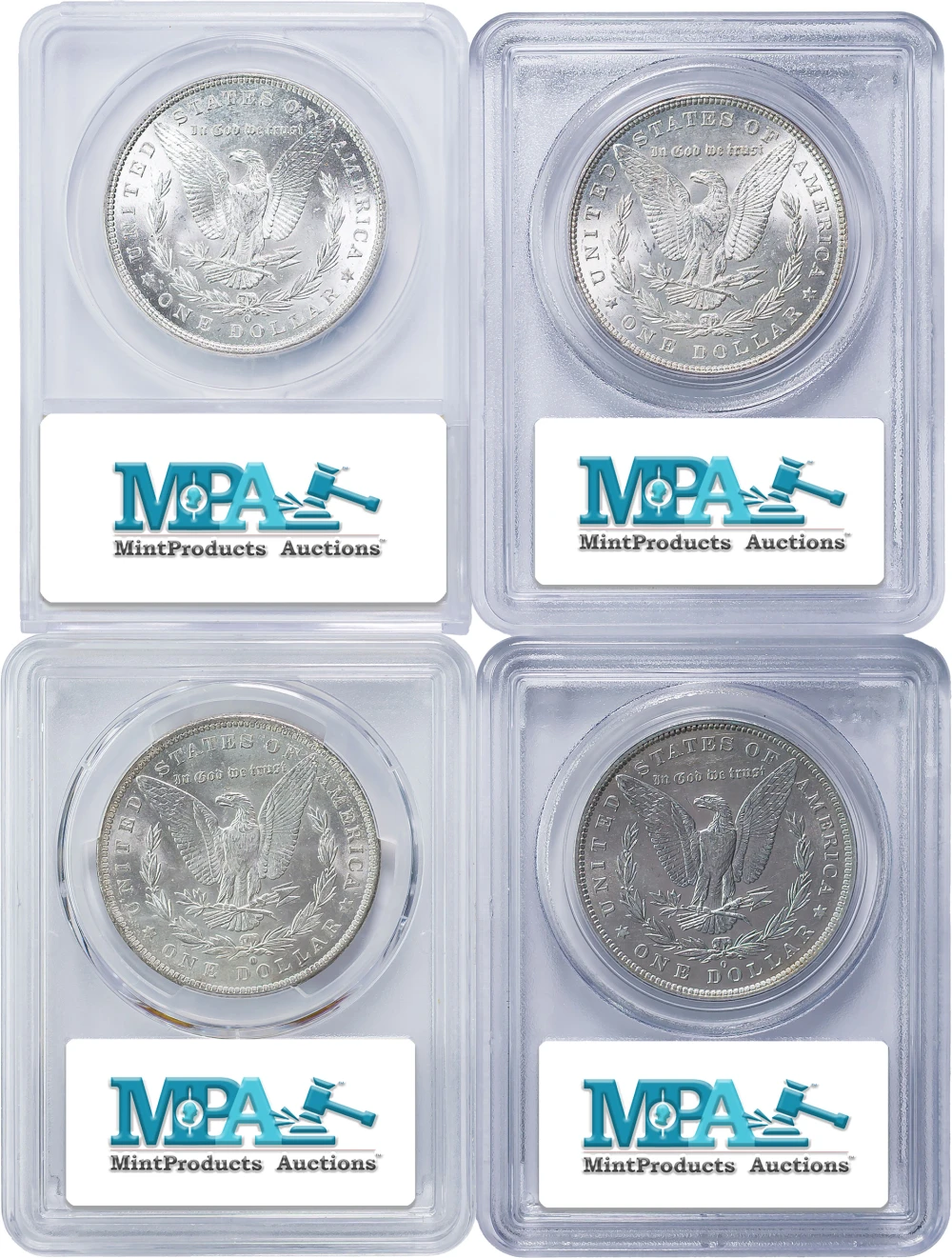4 Piece Certified Morgan Dollar Lot