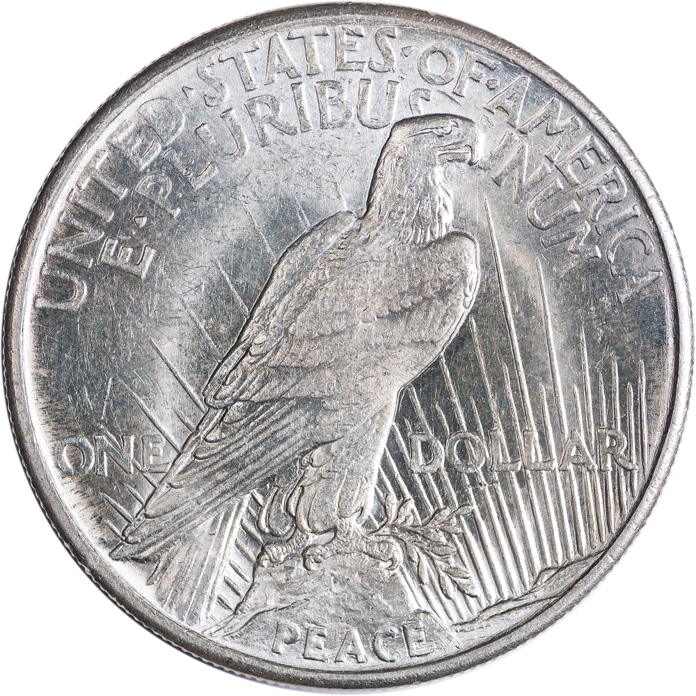 AU-58 1921 Peace Dollar