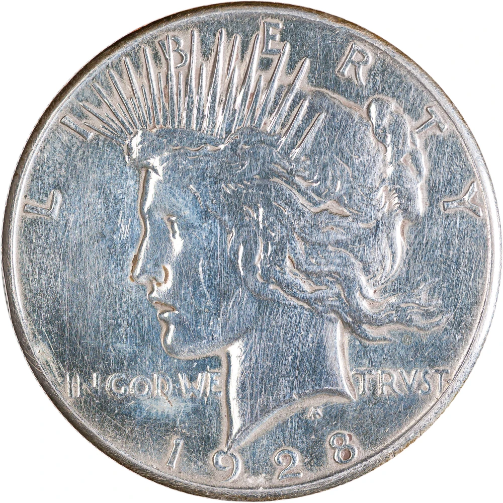 EF Details 1928 Peace Dollar