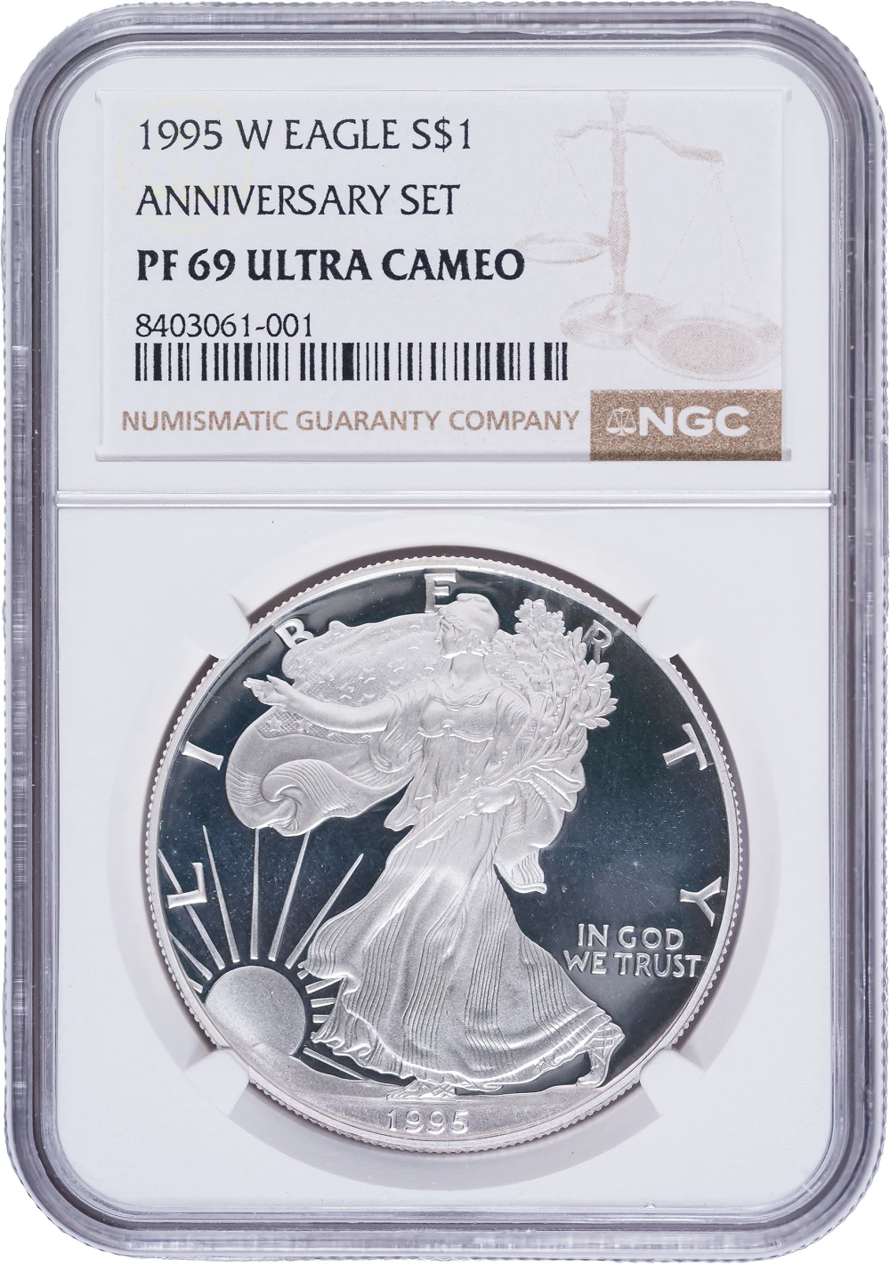 NGC Proof-69 Ultra Cameo 1995-W Silver Eagle $1