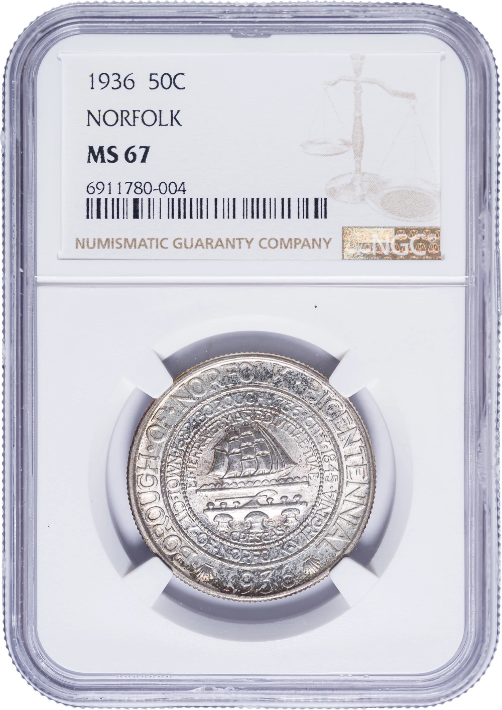 NGC MS-67 Norfolk Half Dollar