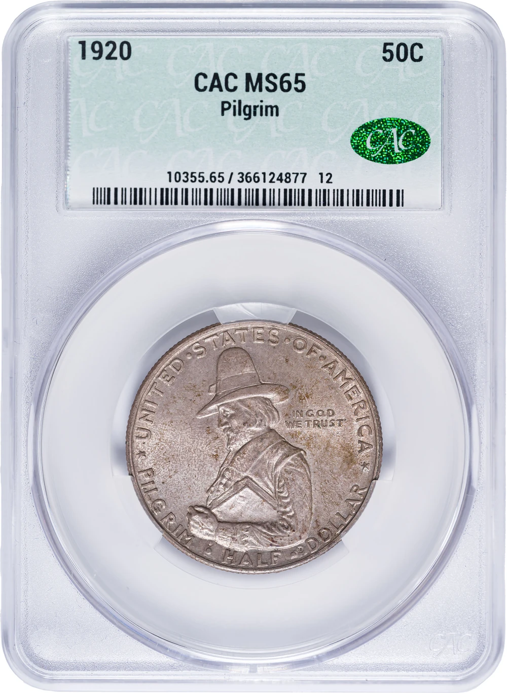 CACG MS-65 1920 Pilgrim Half Dollar