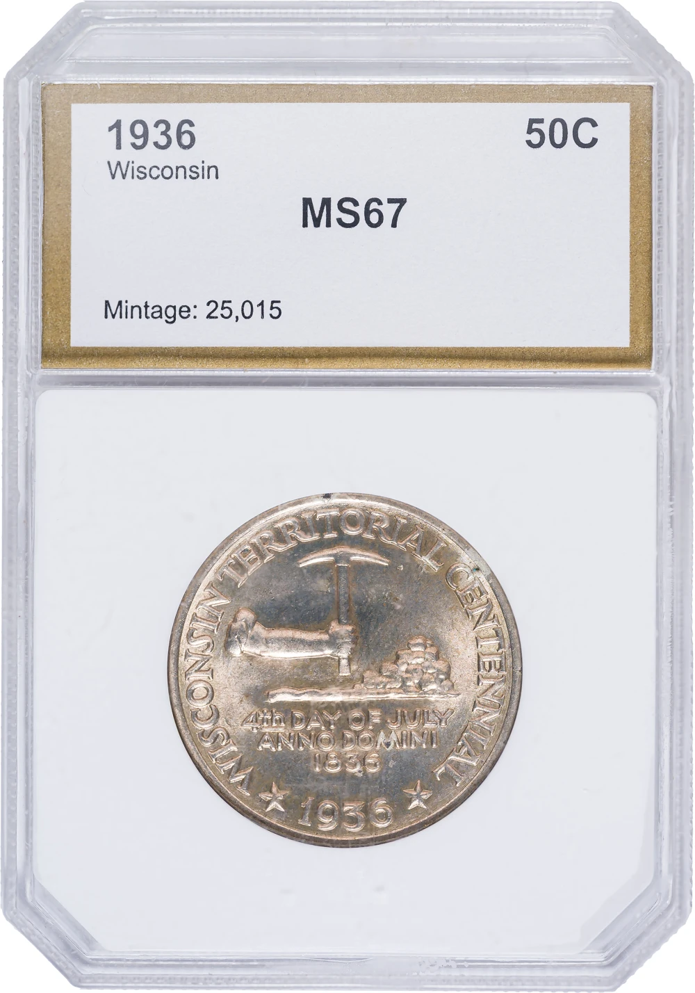 PCI MS-67 1936 Wisconsin Half Dollar