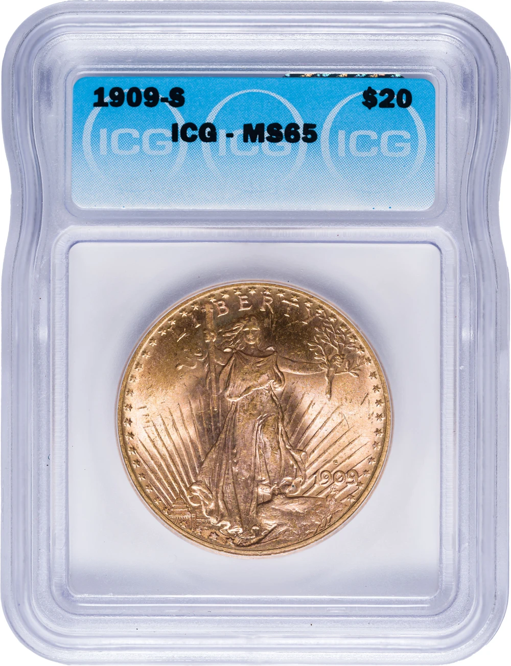ICG MS-65 1909-S $20 Gold St. Gaudens