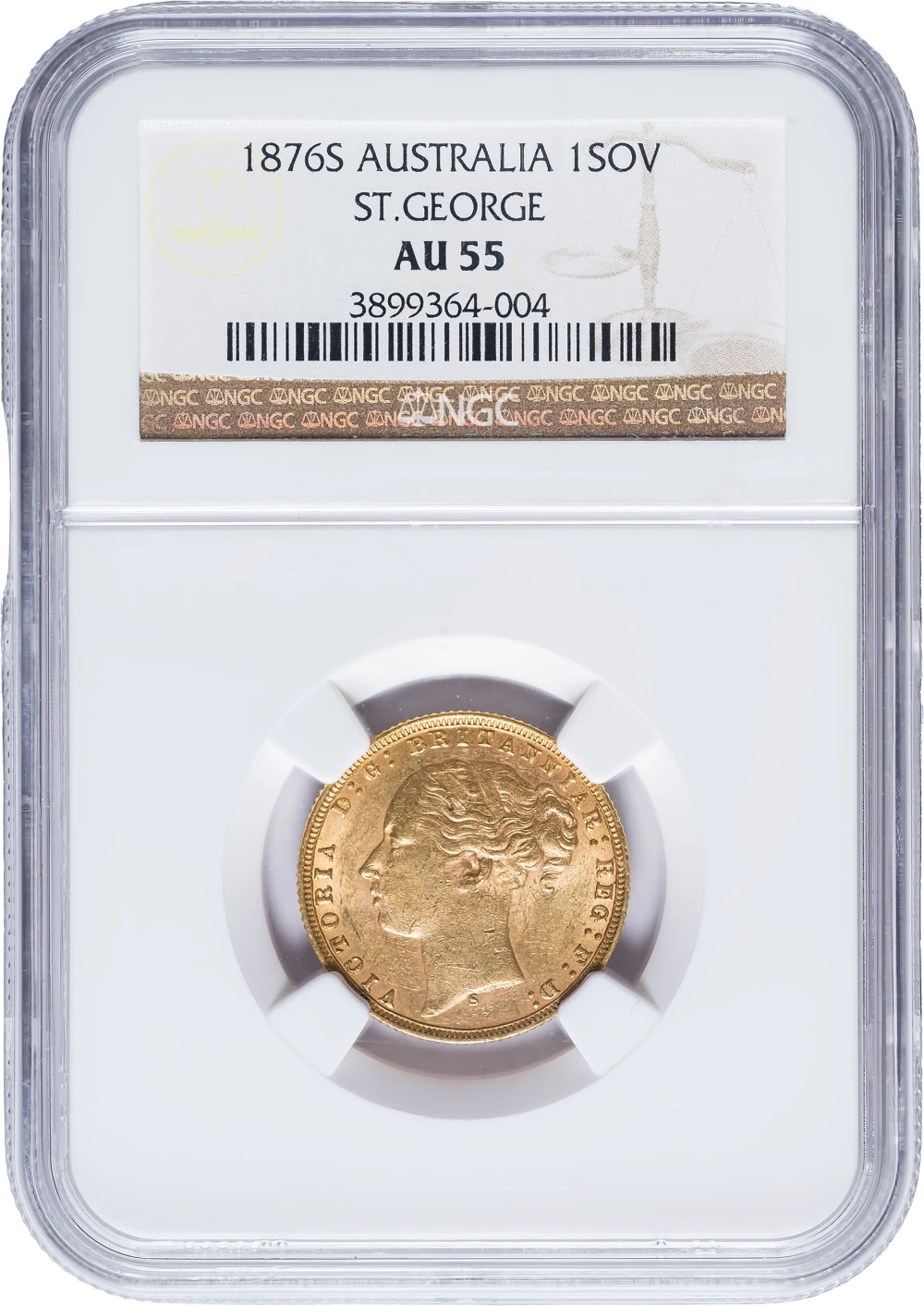 Australia. NGC AU-55 1876-S Gold Sovereign