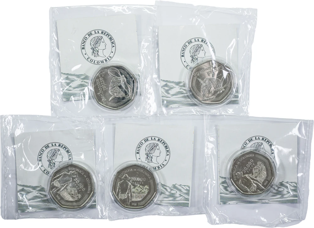 Colombia. Group of 2024 20,000 Pesos Coins