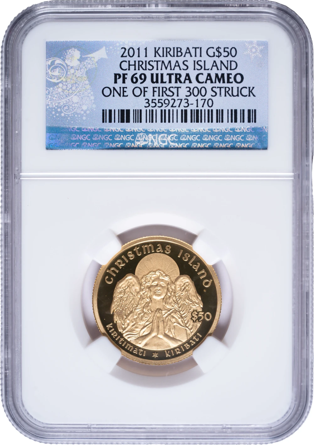 NGC PF-69 UC Kiribati Christmas Island Gold.