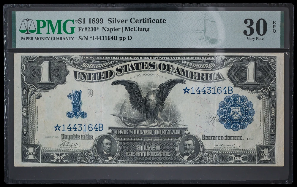 PMG VF-30 EPQ 1899 Black Eagle $1 Star Note
