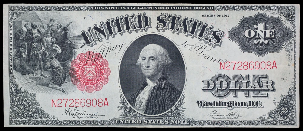 Choice VF Series 1917 $1 United States Note 