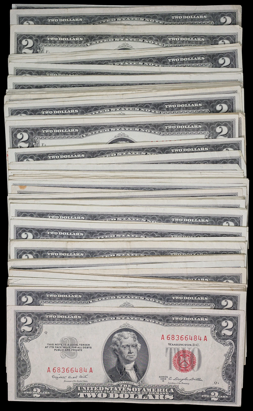 EF-AU+ 1953-1963 $2 United States Notes