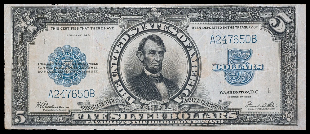 VF Series 1923 Porthole $5 Silver Certificate