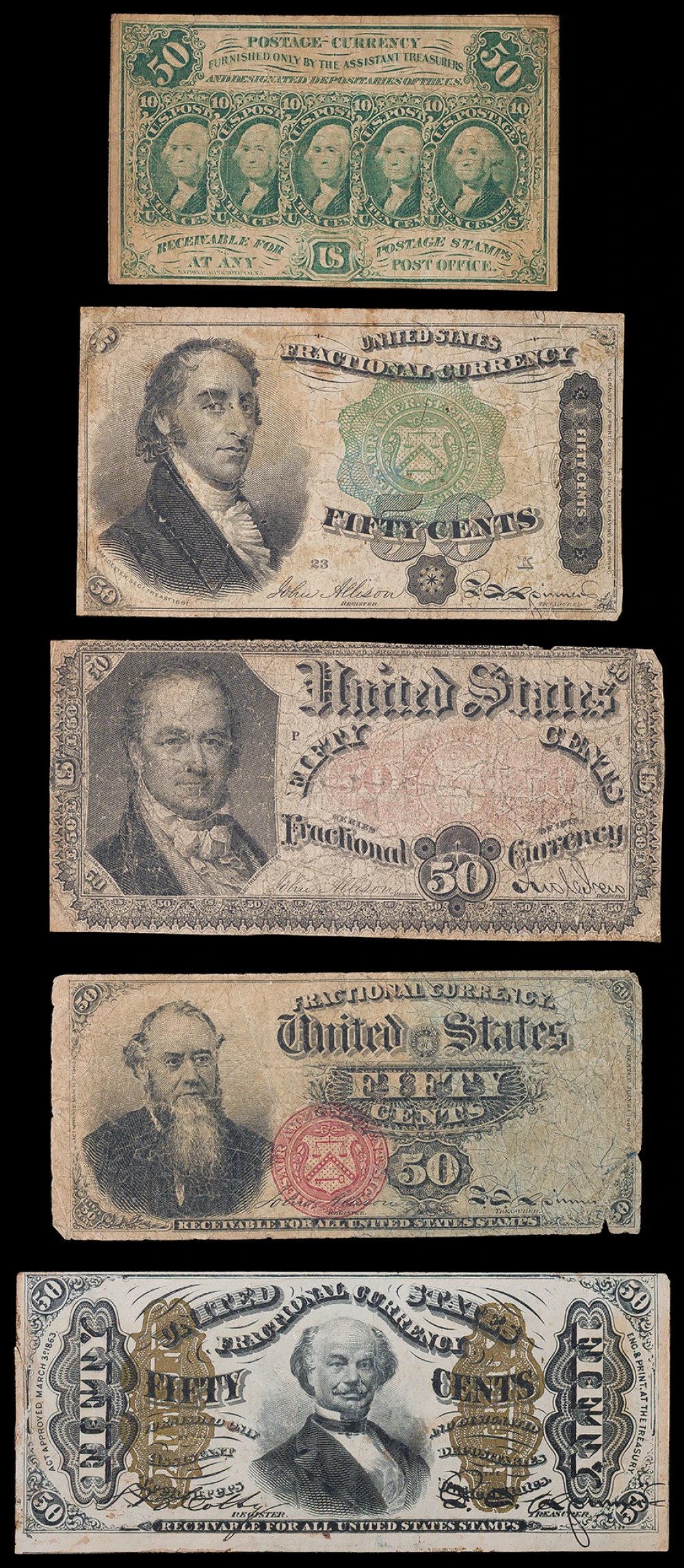 Fractional Currency 50-Cents Selection