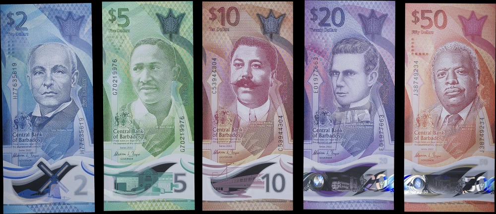 Barbados. Unc 2023 Polymer Notes Set