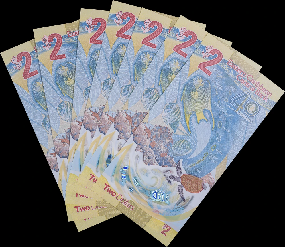 Eastern Caribbean States. Unc Group of $2 Notes