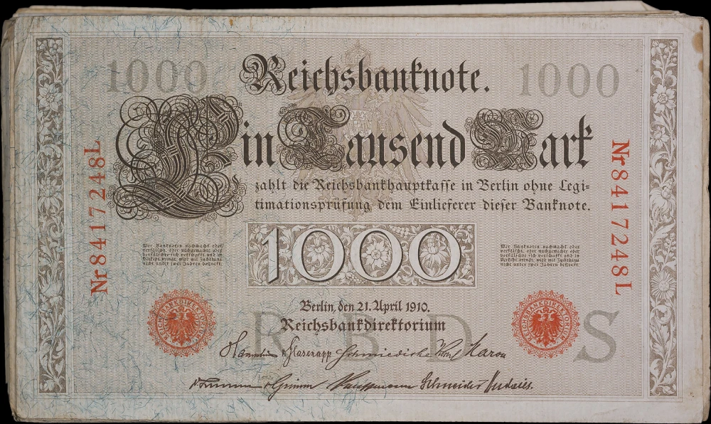 Germany. Group of Fine-VF 1910 1,000 Marks Notes