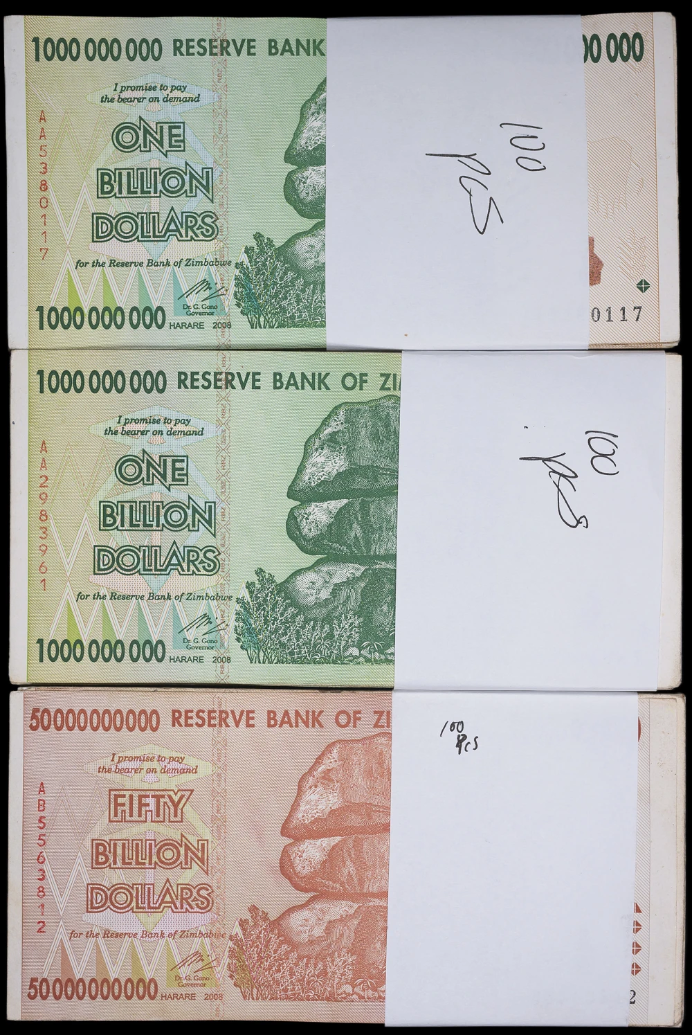 Zimbabwe. Hoard of Large Denomination Notes