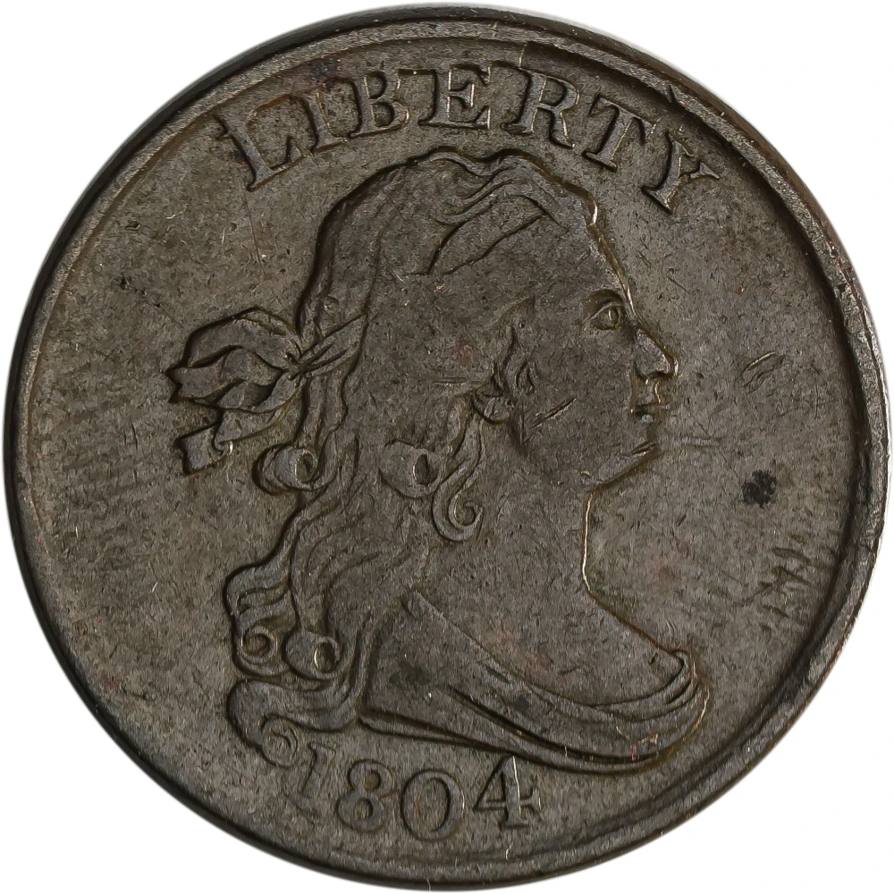 VF-30 1804 Spiked Chin Half Cent