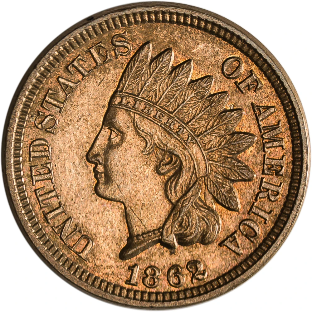 MS-62 1862 Indian Cent