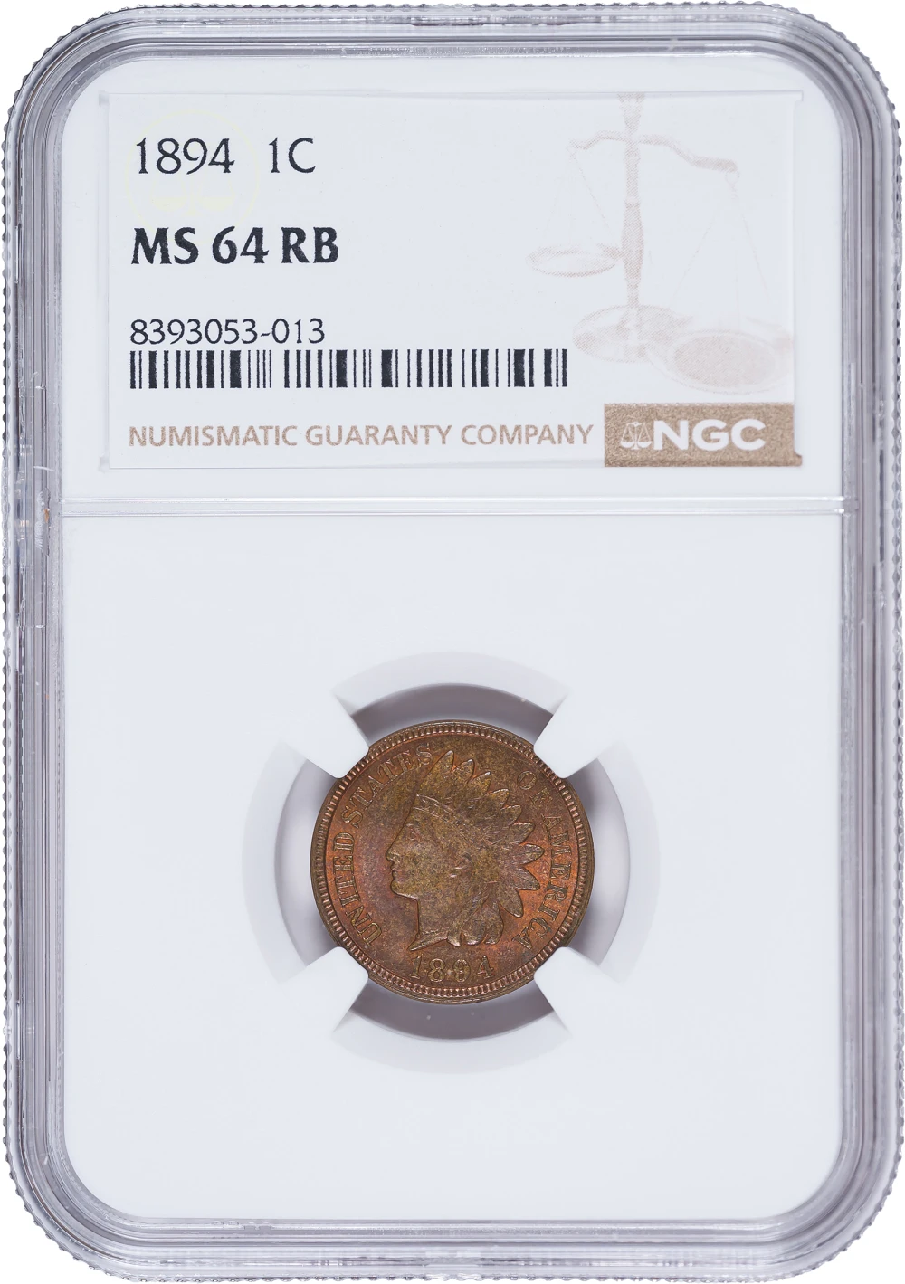 NGC MS-64 RB 1894 Indian Cent