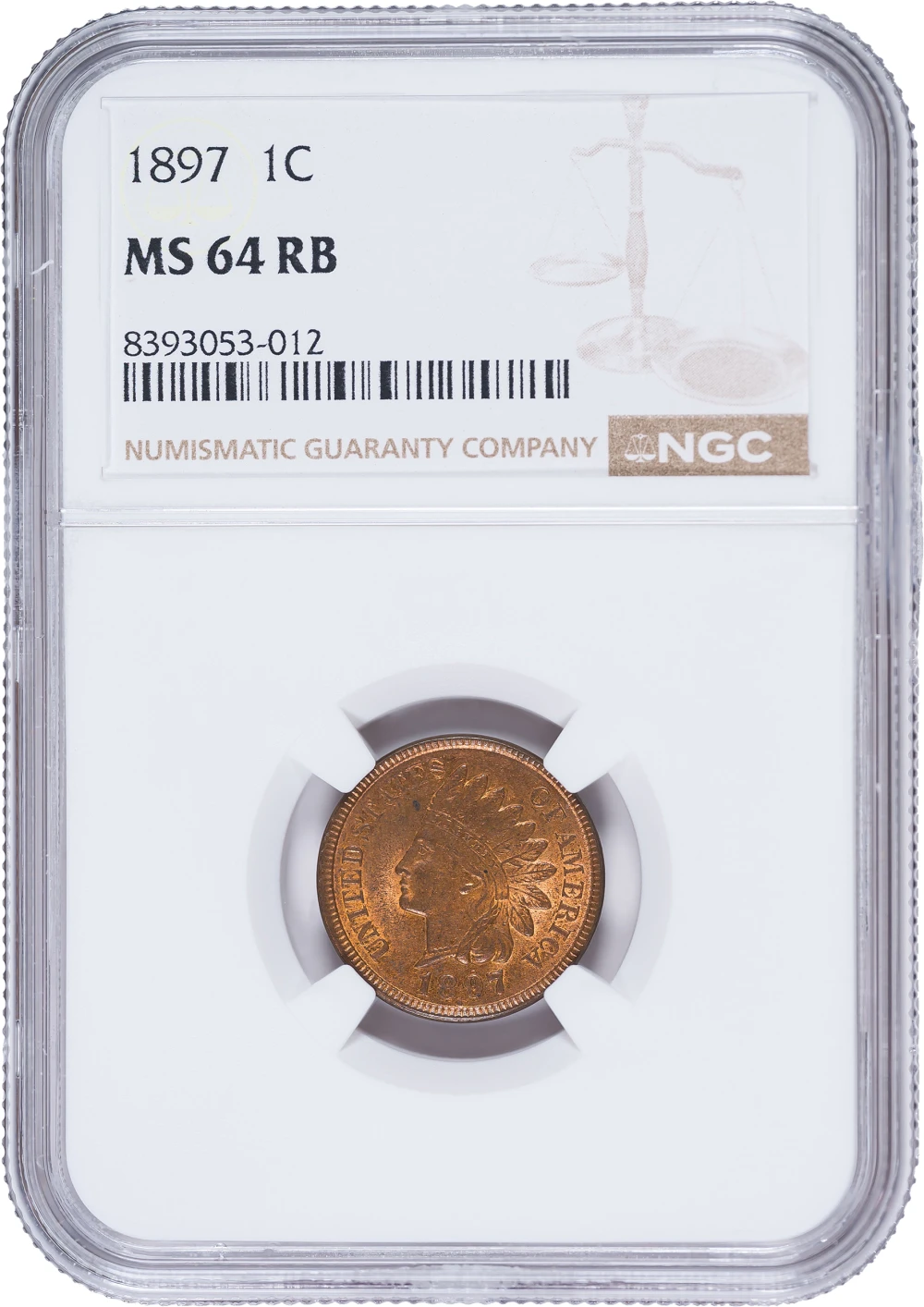 NGC MS-64 RB 1897 Indian Cent