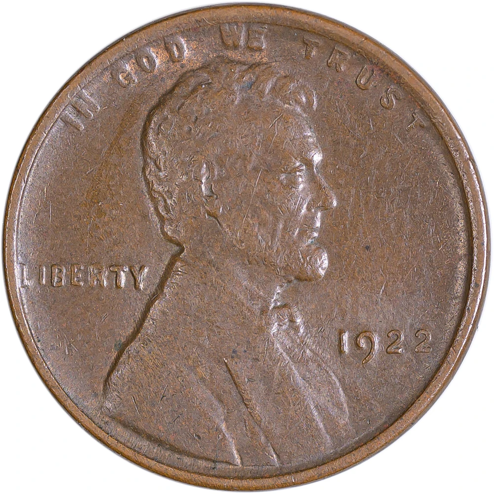 AU-50+ 1922-D Weak D Lincoln Cent