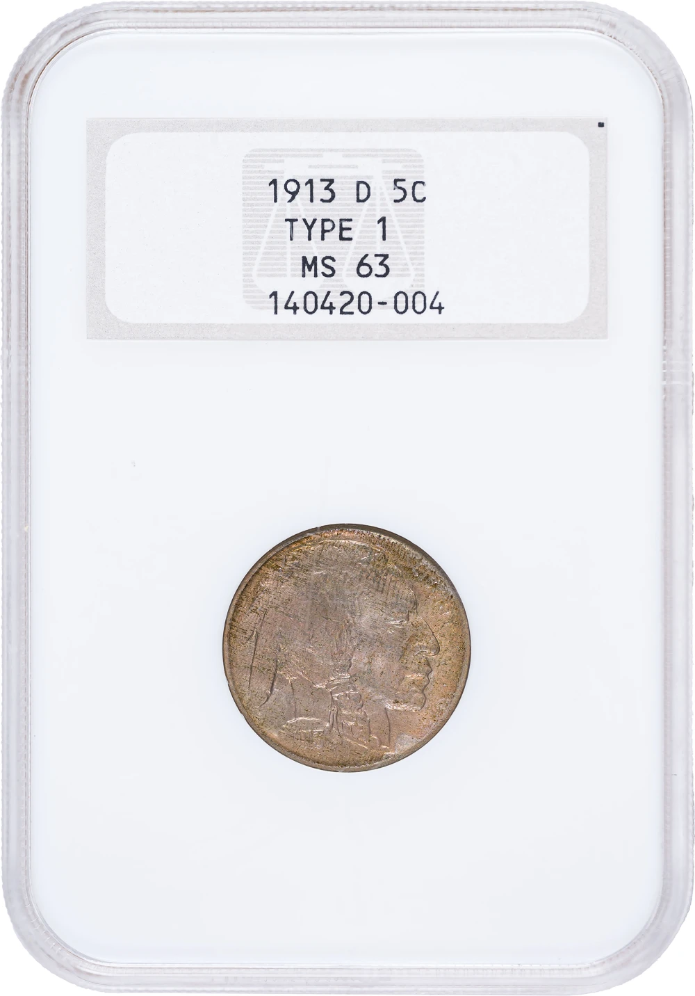 NGC MS-63 1913-D Type I Buffalo Nickel