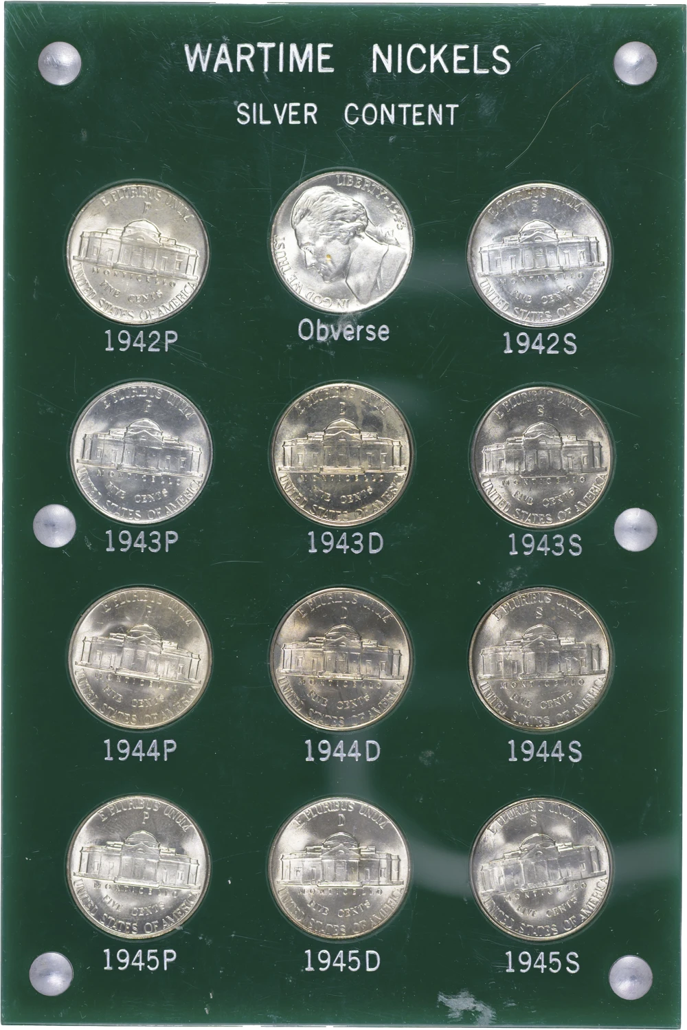 Choice BU 1942-45 War Nickel Set
